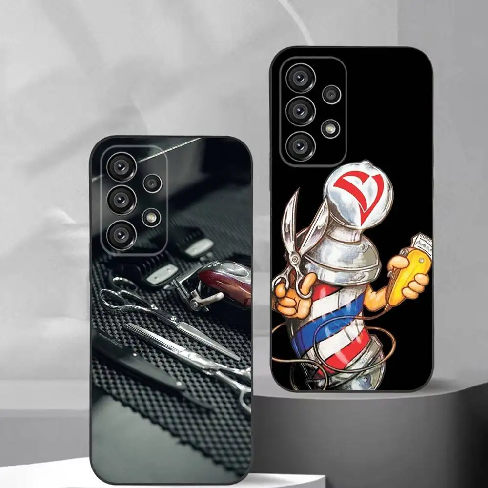 

Barber Shop Hair style tools Phone Case For Samsung S25,S24,S21,S22,S23,S30,Ultra,S20,Plus,Fe,Lite,Note,10,9,5G Black Cover