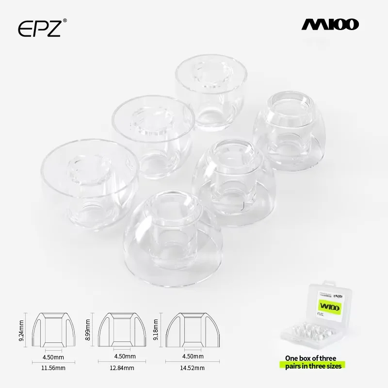 EPZ M100 oordopjes S/M/L vloeibare siliconen universele siliconen oordopjes voor in-ear IEM oortelefoon Bluetooth oordopjes (3 paar)