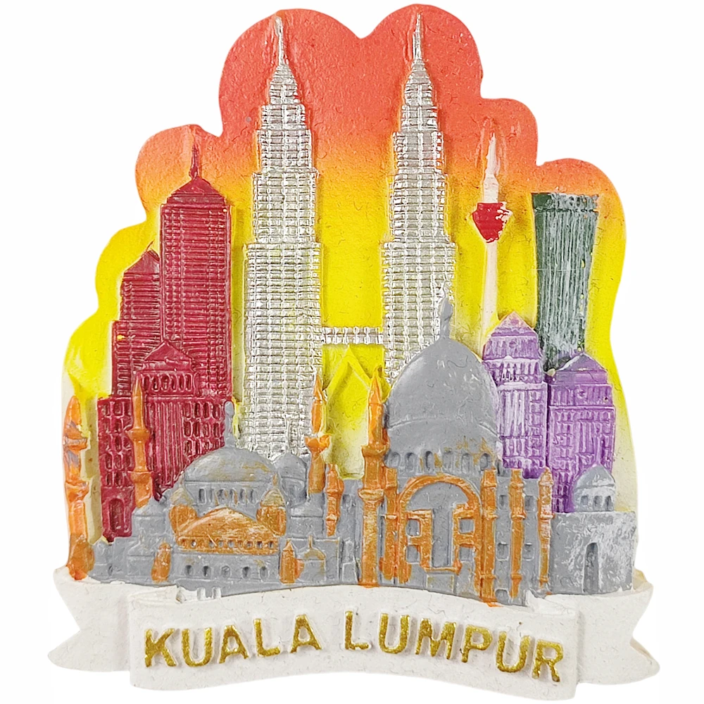 3D Kuala Lumpur Malaysia Fridge Magnet Souvenir Gift Resin Refrigerator Magnetic Sticker Collection Home Decoration