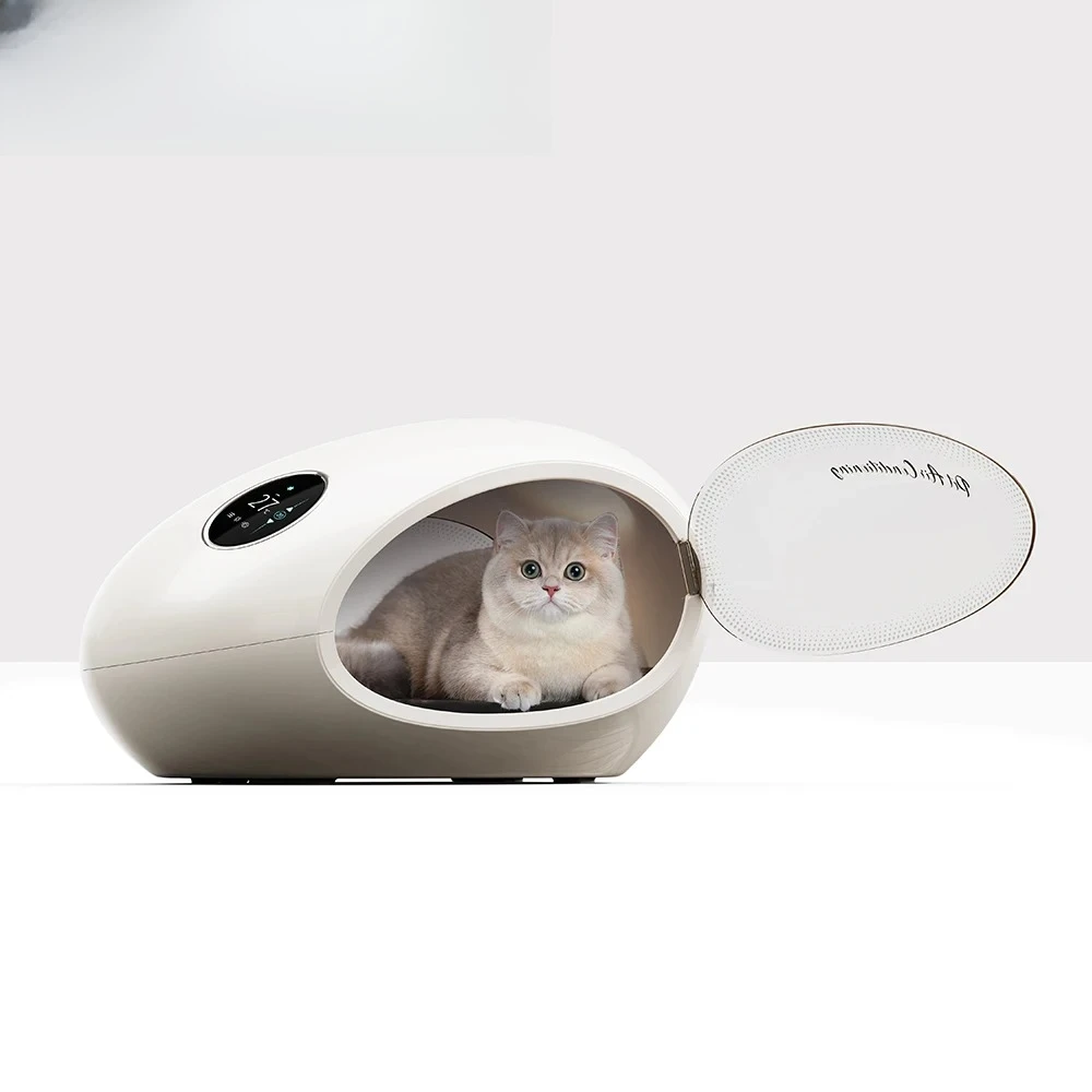Smart Cozy Pet Bed Air Conditioner Self Heating Pet Bed for Cat Dog, App Control, Warm/Cool Small Pet Bed House