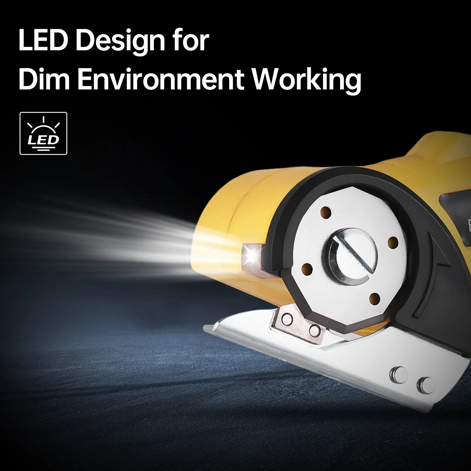 4V Cordless Electric Scissors - Rechargeable for Cardboard Fabric Leather - w/ Safety Lock & LED