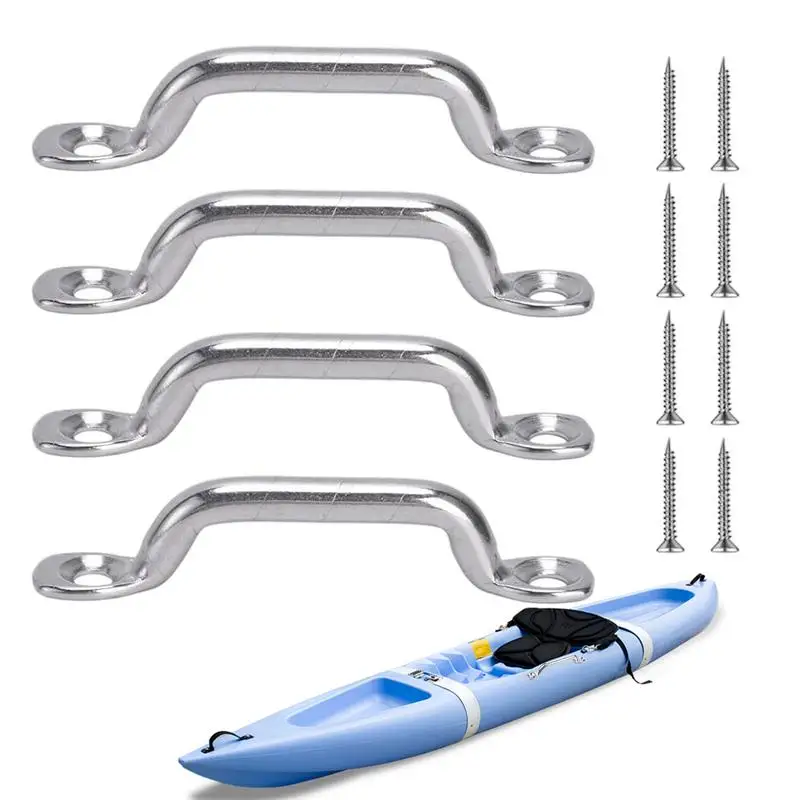 Footman Loop 4x roestvrij staal, zwaar uitgevoerde spanankers, roestbestendig bootbeslag met platte kop, tapschroeven voor dagelijks gebruik