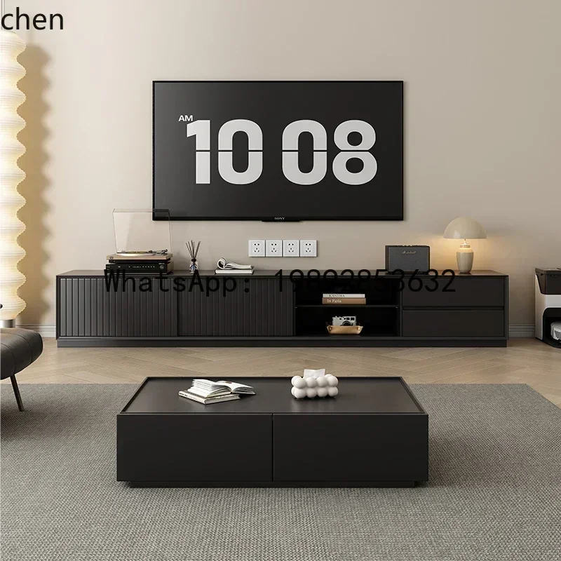 

X17 Home Simple Modern Light Luxury Premium Sense Black Wall Floor TV Cabinet