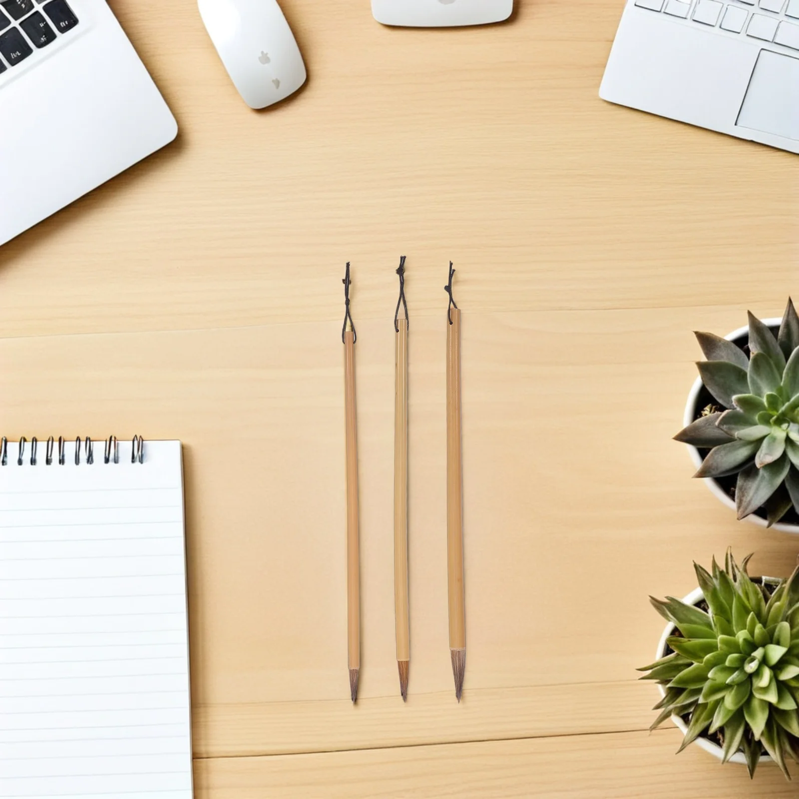 

3Pcs Chinese Calligraphy Brushes Bamboo Handle Wolf Hair Ink Painting Brush Kit for Writing Drawing Traditional Chinese and