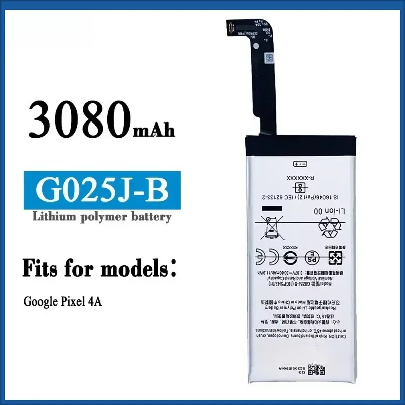 New 3080mAh G025J-B Replacement Battery for Google Pixel 4A 4g Mobile Phone Batteries+Tools
