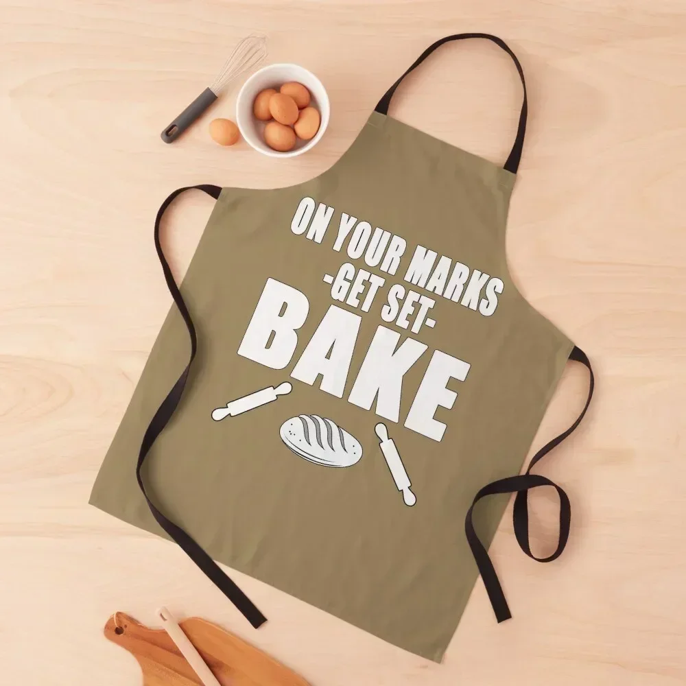 

On Your Mark Get Set Bake Apron For Kitchen for home useful pieces man chef uniform Women's Dress Apron