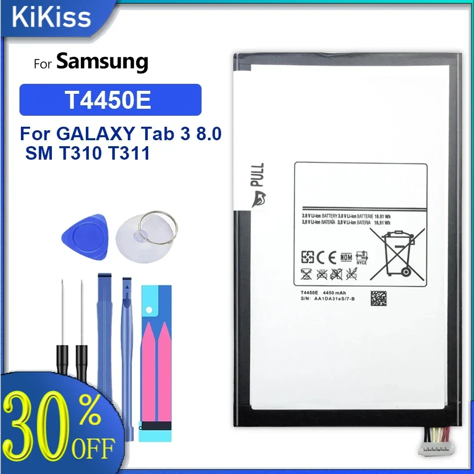 

Новый аккумулятор для планшета T4450E для Samsung Galaxy Tab 3 8,0 дюйма, T310, T311, T315, T4450C, сменные батареи 4450 мАч