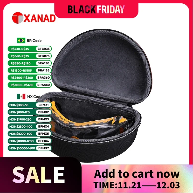 XANAD Hard Case for DEWALT DPG82 11/DPG82 21 Goggle Glasses Travel Protective Carrying Storage Bag