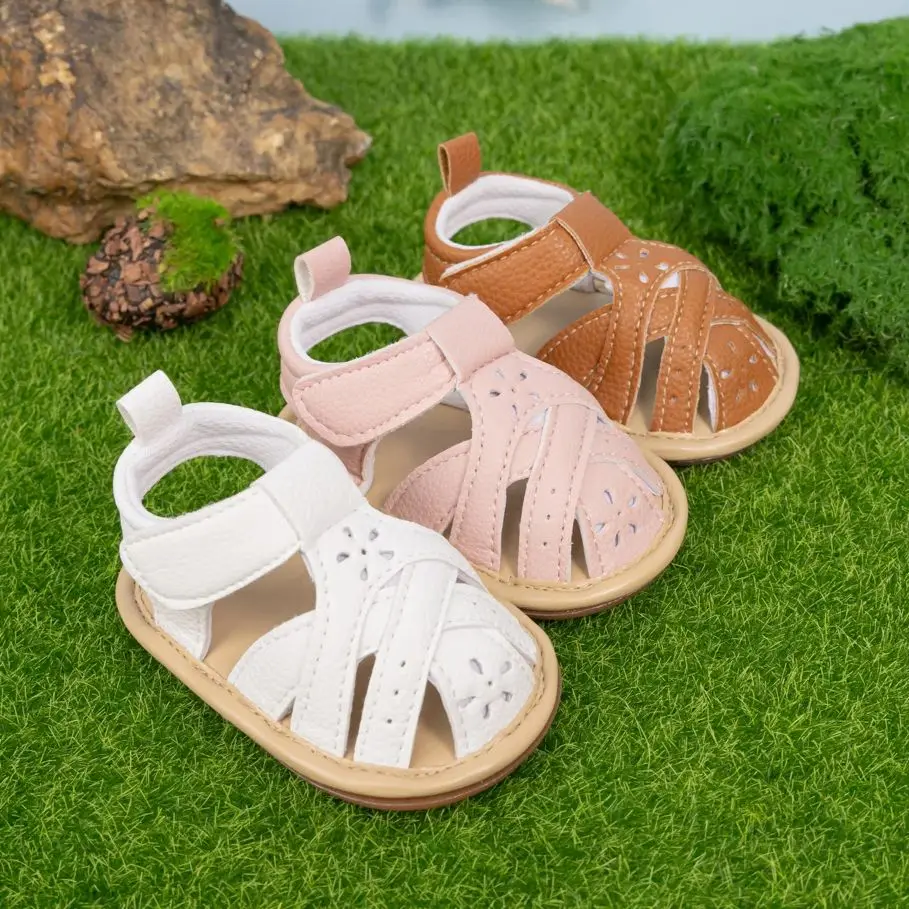 KIDSUN Baby Girl Sandals Flat Rubber Bottom Non-slip Baby Girls Shoes Toddler Infant Summer Casual Beach Sandals Newborn