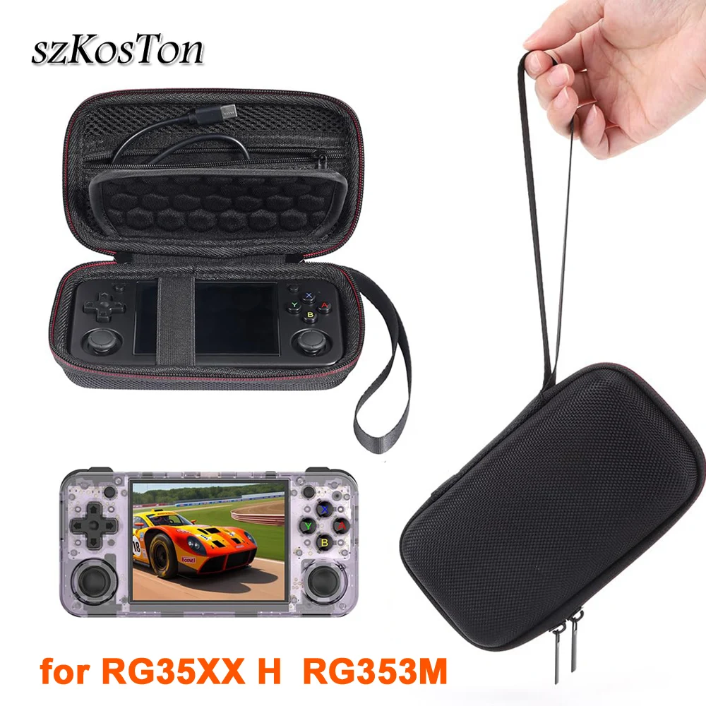 Bolsa de almacenamiento portátil para consola de juegos Retro RG35XX H RG353M, estuche rígido de EVA con organizador de rejilla de clasificación, anticaída