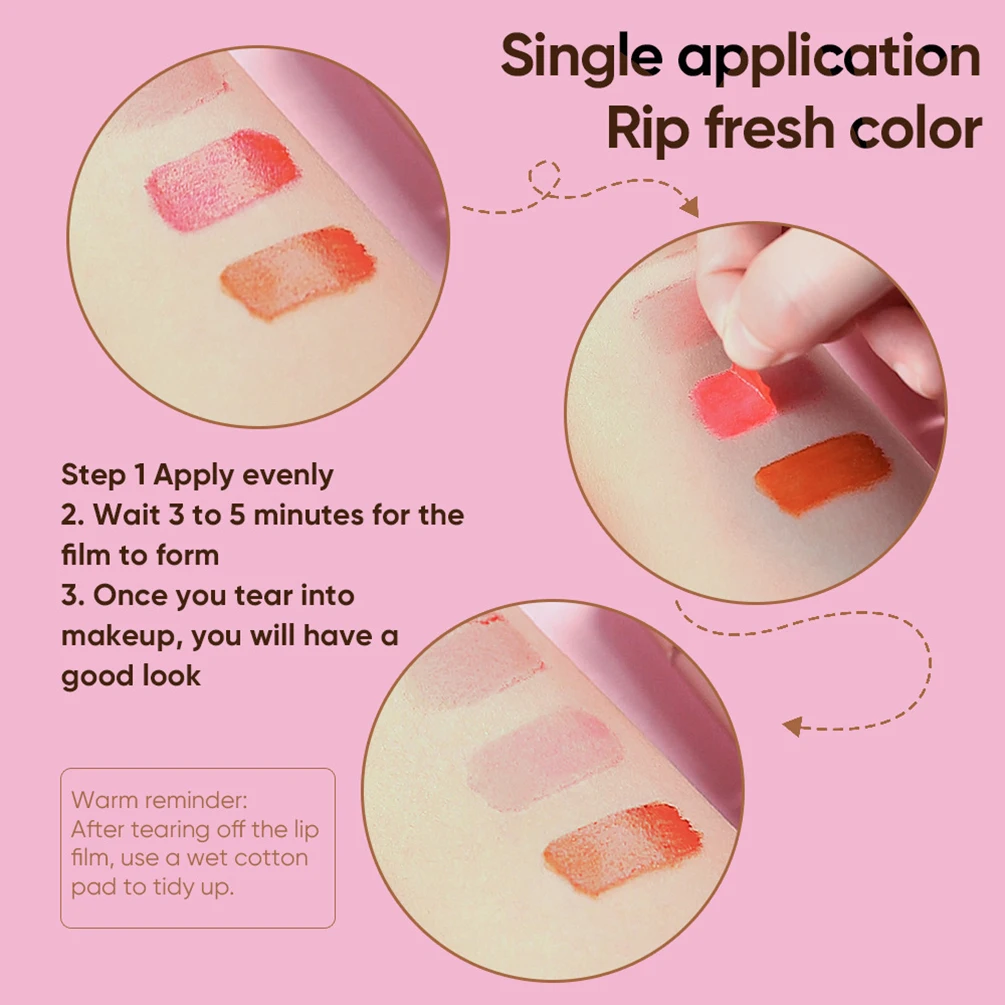 4ml Private Label 4color Lip Tint Custom Logo Tear Off Lips Glaze Dye Face Eye Available Long-lasting Waterproof Pigment  Makeup