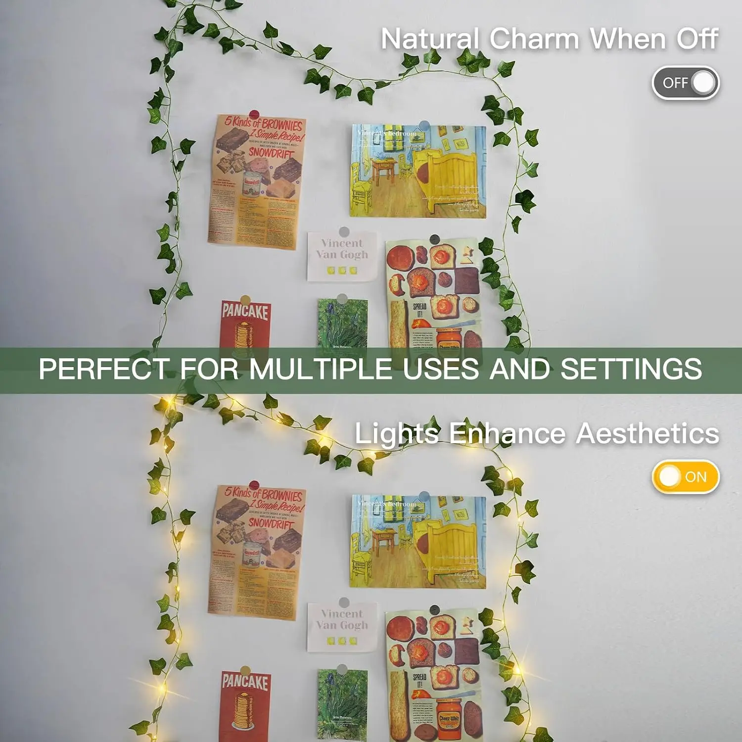5M 10M Green Leaves Artificial Plant Ivy String Light Remote Control 8 Modes Battery Fairy Light for Christmas Party Home Wall