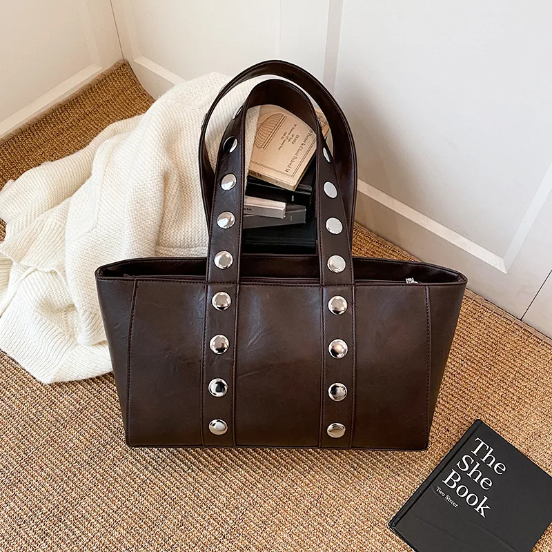 

Просторная байкерская сумка 2025 года, универсальная женская сумка подмышками, модная сумка через плечо, минималистичная сумка «день-ночь», текстурированная