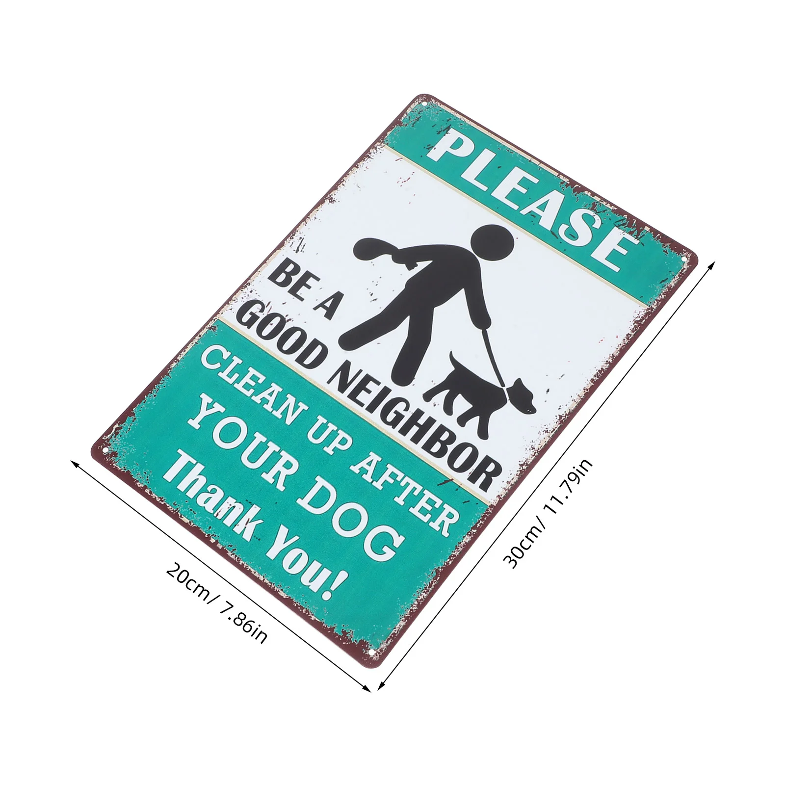 Retro Warning Sign Dog Waste Lawn Poop for Outdoors Clean up after Your Pet Park Signage