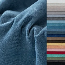 Thickened Chenille Textured Upholstery Fabric Velvet Fabric for Sofa Pillow Bay Window Mat Sewing Cloth Gray Blue