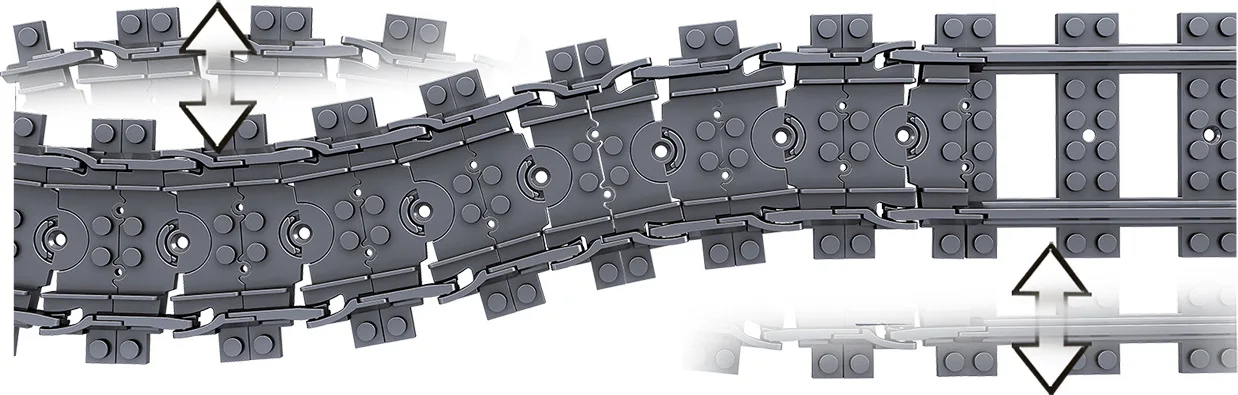 Stadt Zug Gleise DIY MOC Set Gerade Gebogene Flexible Schienen Schalter Gabel Bausteine Kreative Spielzeug für Kinder Modell Montage – Detail 14