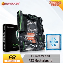 HUANANZHI X99 F8 LGA 2011-3 XEON X99 Motherboard with Intel E5 2680 V4 support DDR4 RECC NON-ECC memory combo kit set NVME