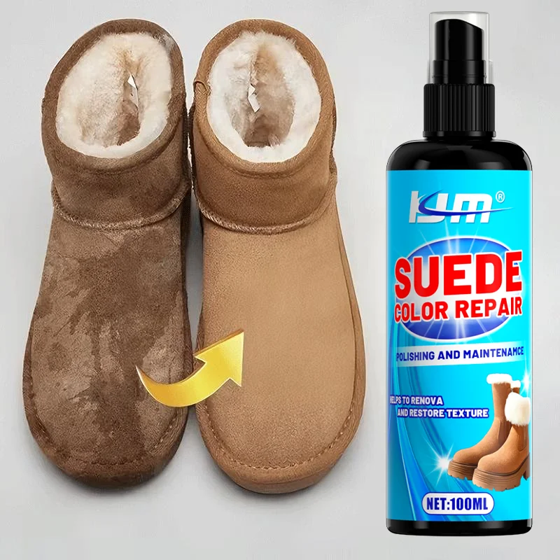 KJM 100ml Suede & Nubuck Repair Spray Instant Refresh for Faded Stained Boots Sneakers Bags Color Restoration Stain Remover