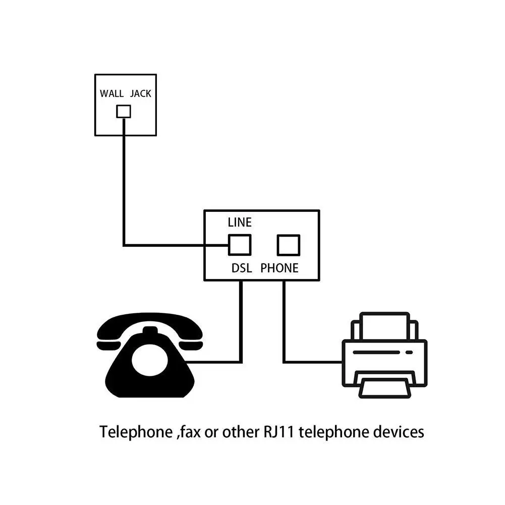 RJ11 One To Two Junction Box Telephone Adapter One To Female Metric Corner Two Branch Q4U9