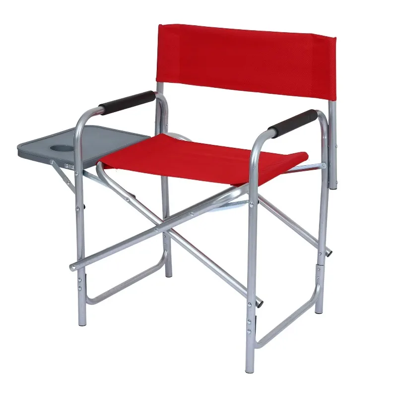 YTYIN Lightweight Professional Folding Aluminum Director Chair Durable Outdoor Portable Director Chairs With Side Table And Bags