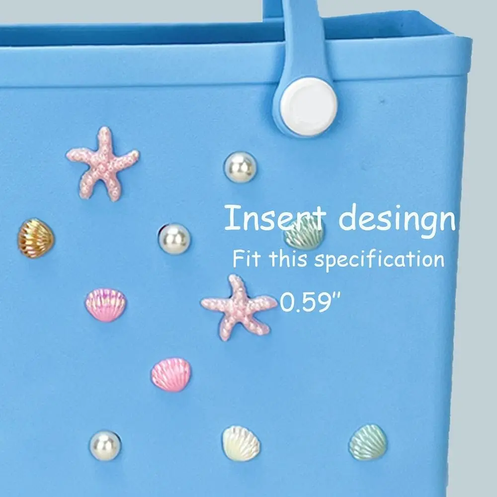 Charms for Bogg Bag Accessories Starfish Shell Flowers Shape Beach Totes Bags Decoration for Rubber Beach Bag with Holes