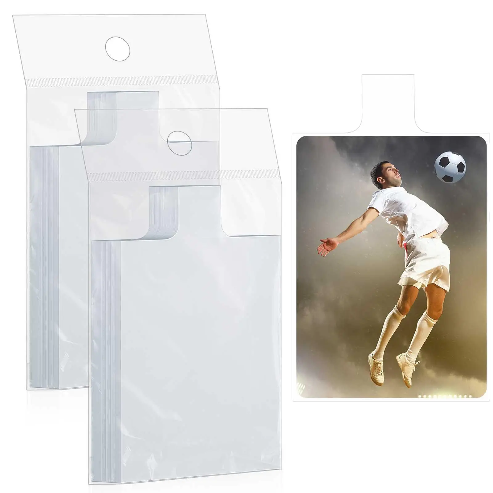 100-1000 Stück 65*90mm Transparente Kartenhüllen mit Erhöhung, passend für YuGiOh-Spielkarten, Schutzhülle, Sammelmappe, Etui – Detail 2