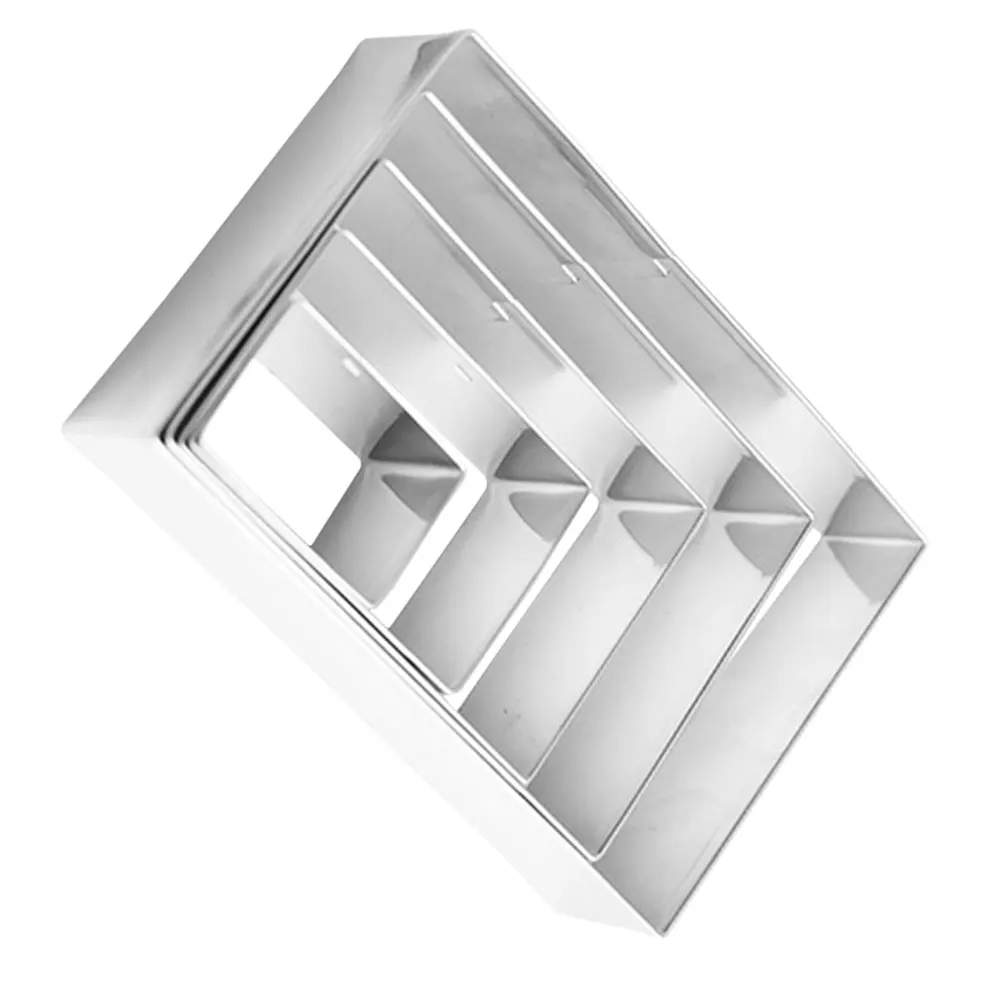 

5pcs Rectangle Cookie Cutter Set Stainless Steel Biscuit Tools For Baking Pastry Dough Cake Molds Fondant Mousse Ring Baking