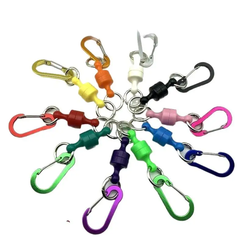 Heavy Duty Magnetic Hook Carabiner Keychain Strong Magnet Portable for Outdoor Fishing Hiking Camping Backpack Attachment Gear