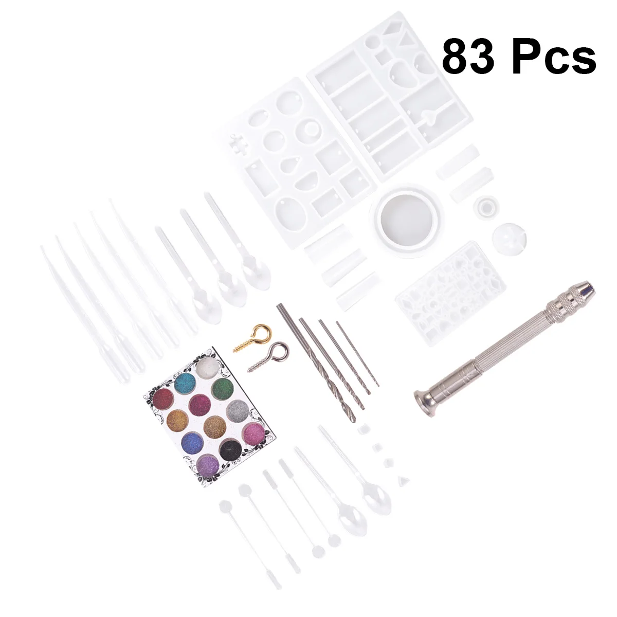 

83pcs Crystal Resin Jewelry Making Tool Kit Silicone Molds Diy Earrings Bracelets Pendant Crafting Set For Women