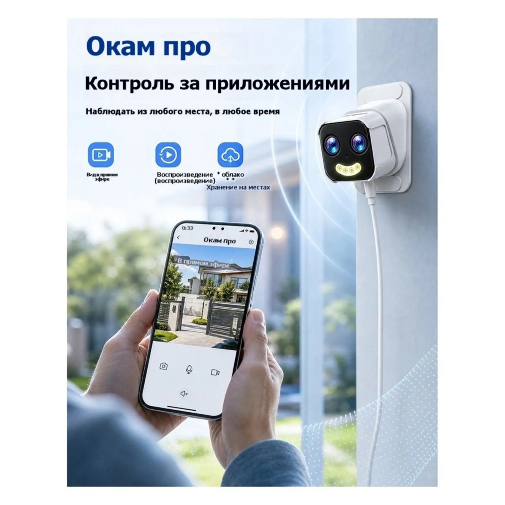 Window Camera Dual Lens 10X ZOOM 5G WIFI Camera EU Plug