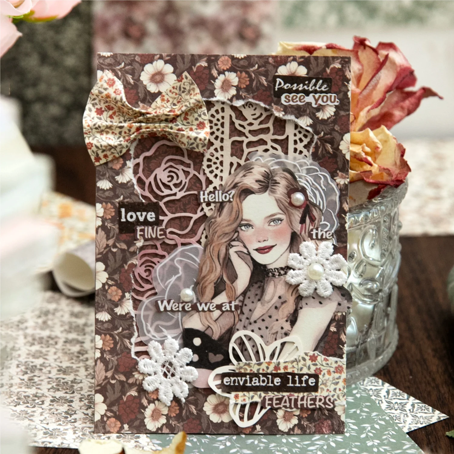 

55pcs/lot Memo Pads Material Paper Slowly rejoicing Junk Journal Scrapbooking Retro Background Decoration Paper