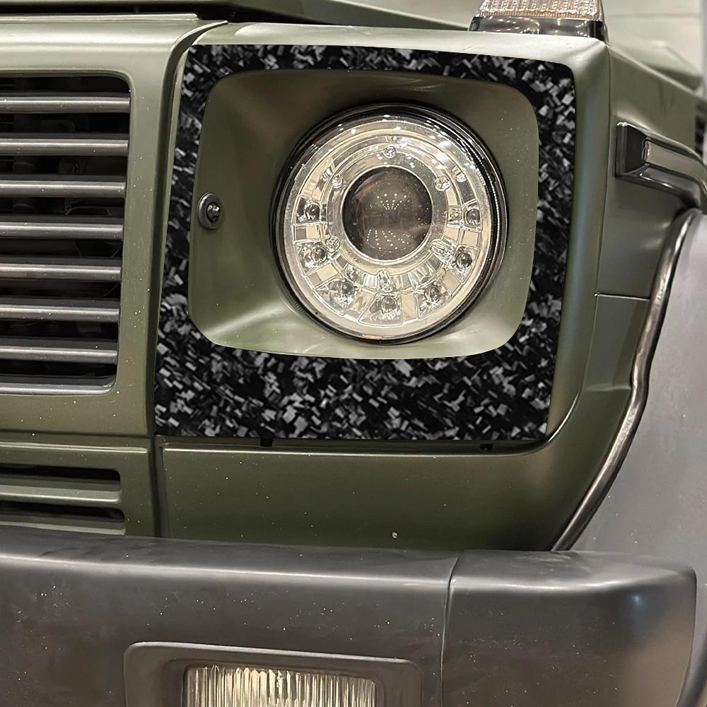 

For Mercedes-Benz G-Class W463 2004-2012 Forged Carbon Fiber Front Bumper Headlight Frame Panel Cover Car Accessories Sticker