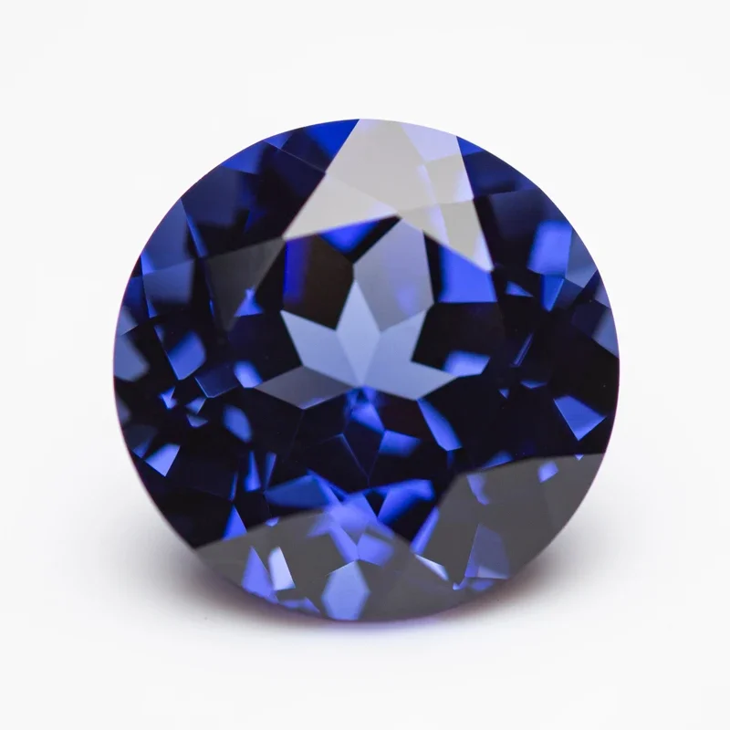 

Lab Grown Sapphire Royal Blue Color Round Cut Top Quality Gemstones For DIY Jewel Pendant Making Selectable AGL Certificate