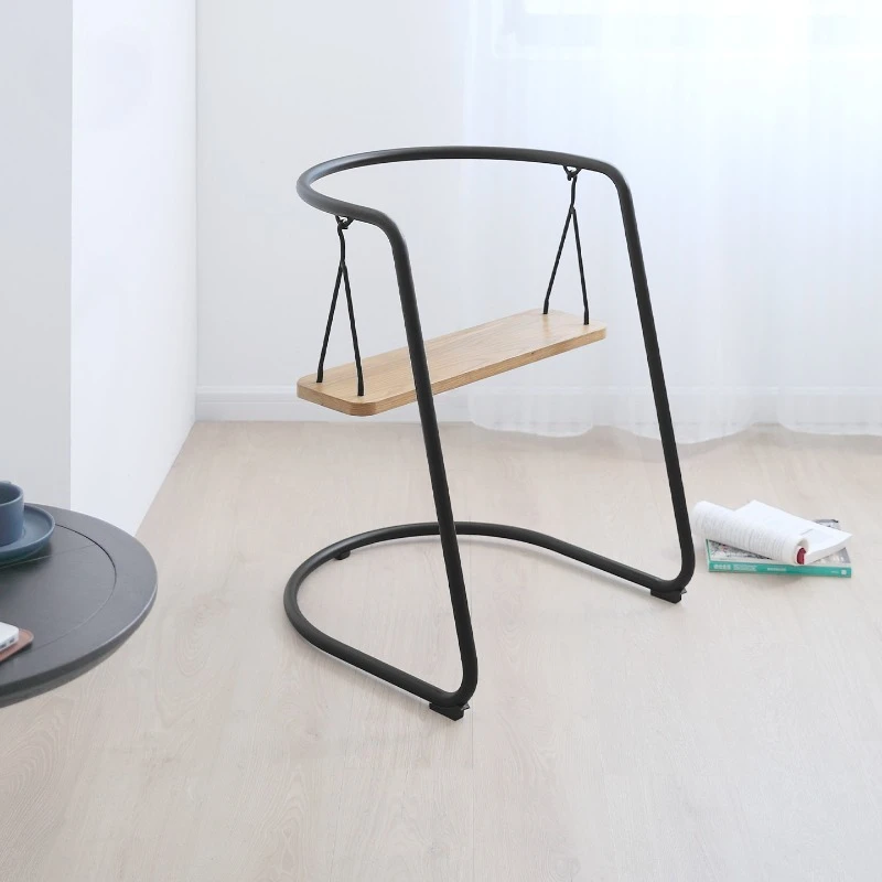 

Retro wrought iron oak small swing chair, light luxury balcony leisure rocking chair creative cat climbing frame