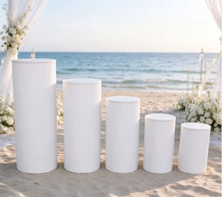 Creative Iron Art Corrugated Cylindrical Dessert Stand for Wedding Birthday Party Cake Display Stand Unique Decorative Holder