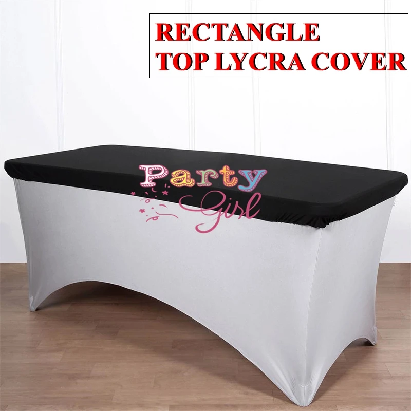 

6FT 8FT Spandex Table Topper Rectangle Stretch Tablecloth Cover Wedding Table Cloth Event Hotel Decoration