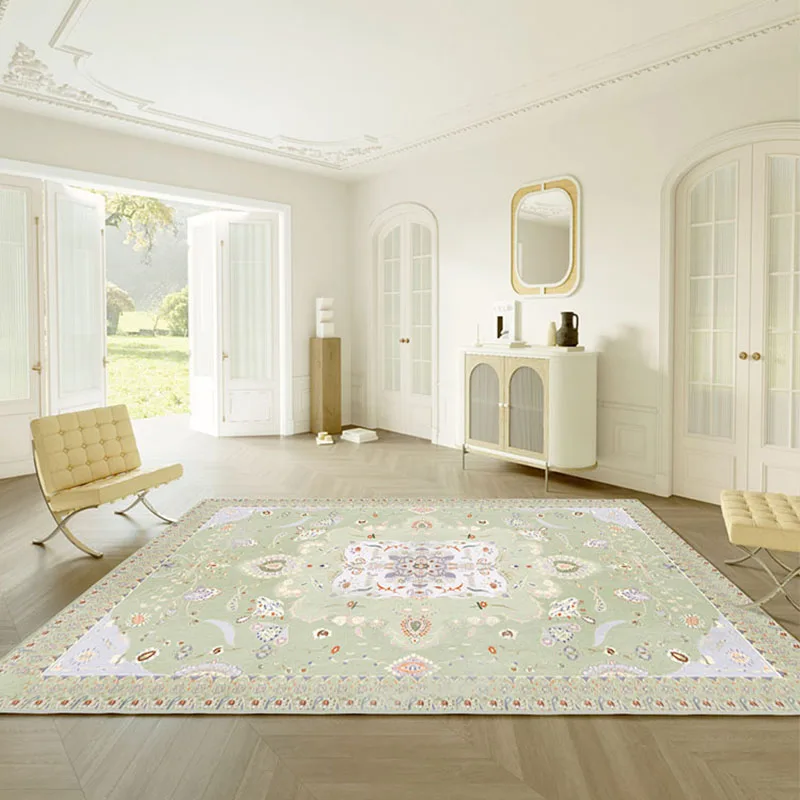 Europe Green Carpets for Living Room Bedroom Non-Slip Bohemia Area Rugs Vintage Morocco Rug American Ethnic Mats Home Salon