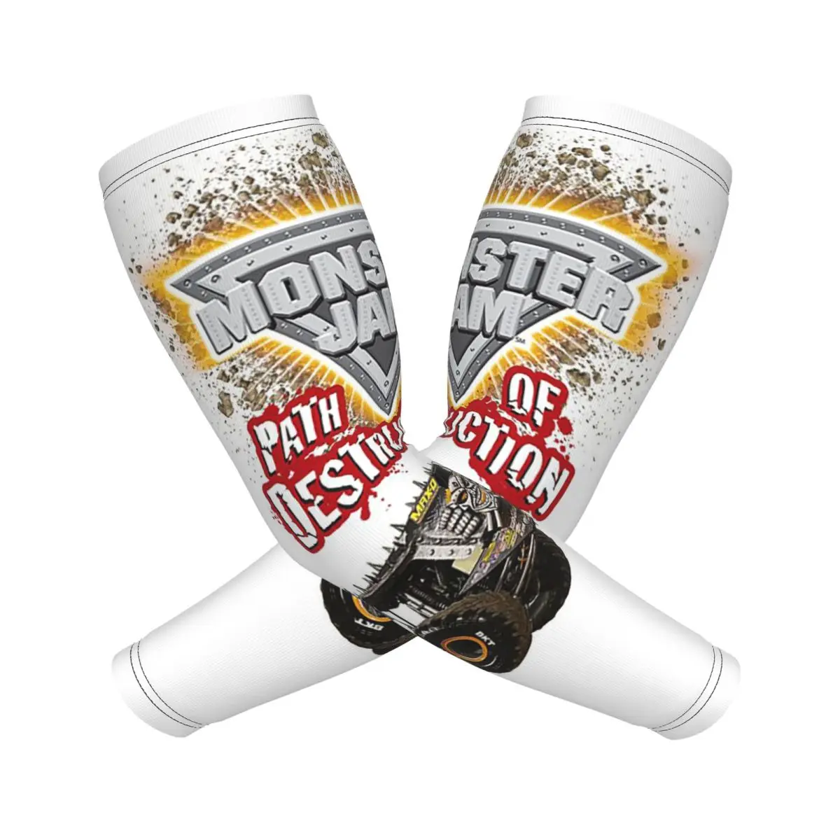 الكلاسيكية الوحش جام شاحنة نمط الذراع الأكمام الرجال النساء الشمس الأشعة فوق البنفسجية حماية الوشم التستر الرياضة التبريد ركوب الدراجات #1