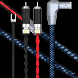 5 Pin DIN to 2RCA Phono Cable 90 Degree Striaght Tonearm Cable U spade Ground Wire Audio Phono