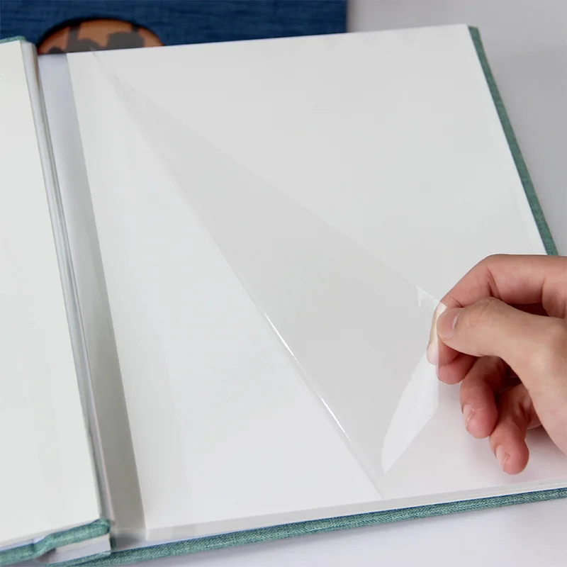 E2 Linen Front Window Scrapbook 18 Inch 20 Sheets 40 Pages DIY Self-Adhesive Photo Album Large Family Wedding DIY Memory Book