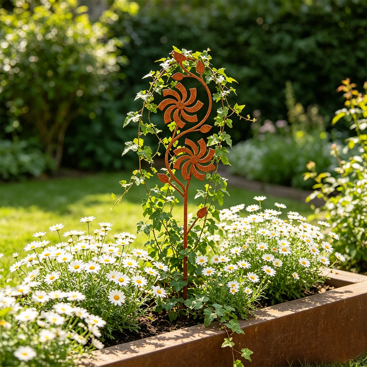 1Pc Iron Garden Decorative Stake, Flower Pot Decoration, Garden Yard Decoration, Suitable for Outdoor Lawns, Garden Areas, Terrace/Balcony Flower Bed Decoration.
