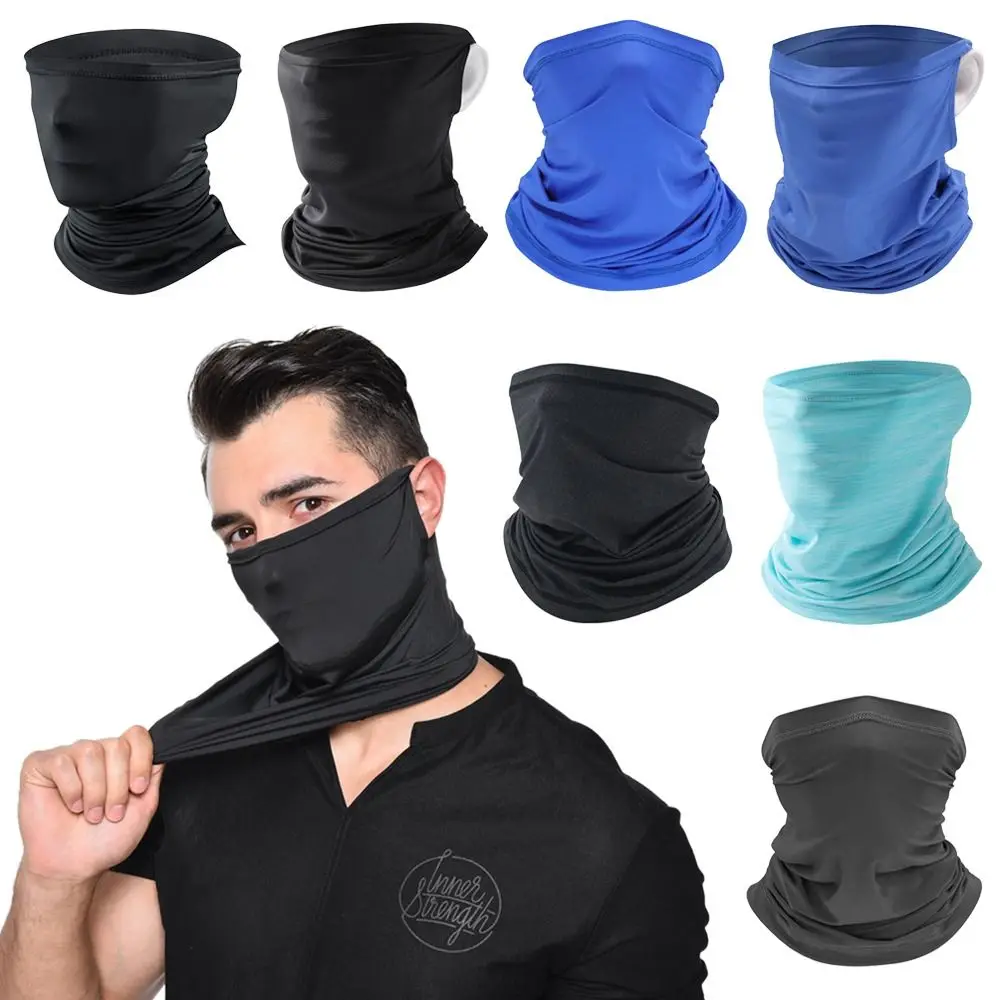 New Ice Silk Sunscreen Neck Tube Scarf Unisex Face Cover Scarf Neck Protection Ourdoor Cycling Camping Running Face Mask Scarf