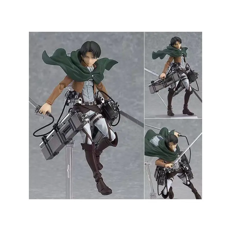 Figuras de acción originales de MaxFactory Figma Attack On Titan Levi No.213 Ackerman Attack On Titan.