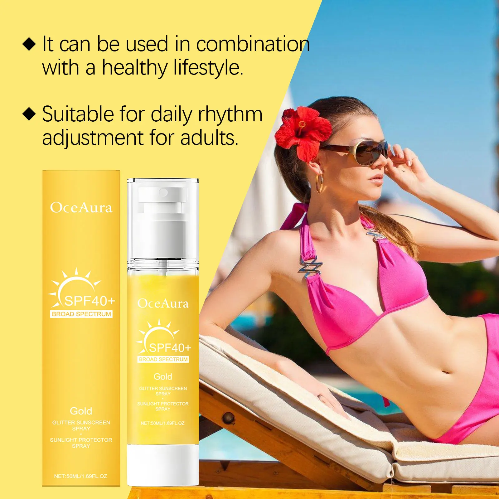 Facial Shiny Protection Sunscreen Spray SPF40+ Non-Sticky UV Isolation Anti-Oxidation Moisturizing Body Sunblock for Face Skin