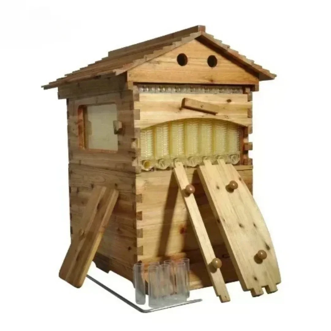 Water-boiled Larch Honeybee Hive Automatic Beekeeping Tool Automatic Honey Extraction Hive Self-Flow Honey Comb Beekeeping Equip