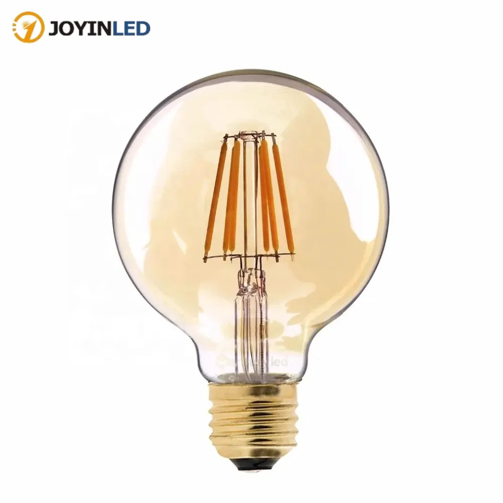 Best Sales G45 E14 4W 220V Golf Shape Efficiency Led Glass Bulb G80 6w for Home Cafe Bar Edison Led Filament Bulb