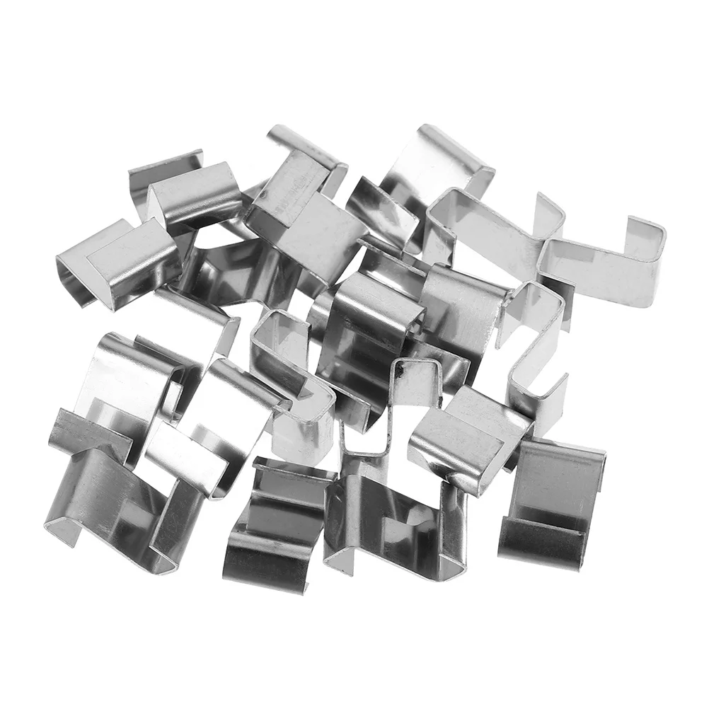 

100Pcs Greenhouse Stainless Steel Z Clamps Durable Glass Pane Fixing Clips Rustproof Z Type Clips for Glass and Plastic