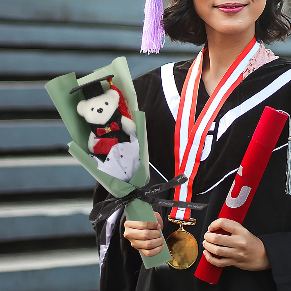 

2 Pcs Bouquet of Bears Flower for Graduation Mini Stuffed Animal Congratulations