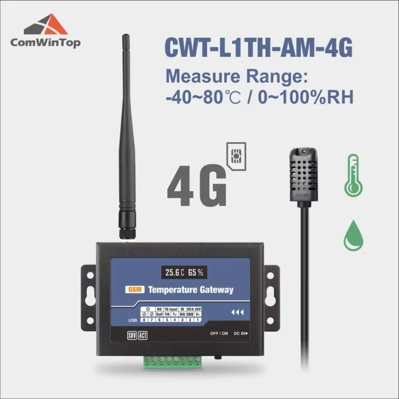 Gsm 3g 4g Wifi Temperature Humidity Probe Sensor Alarm Controller Gateway for CWT-L1TH-AM