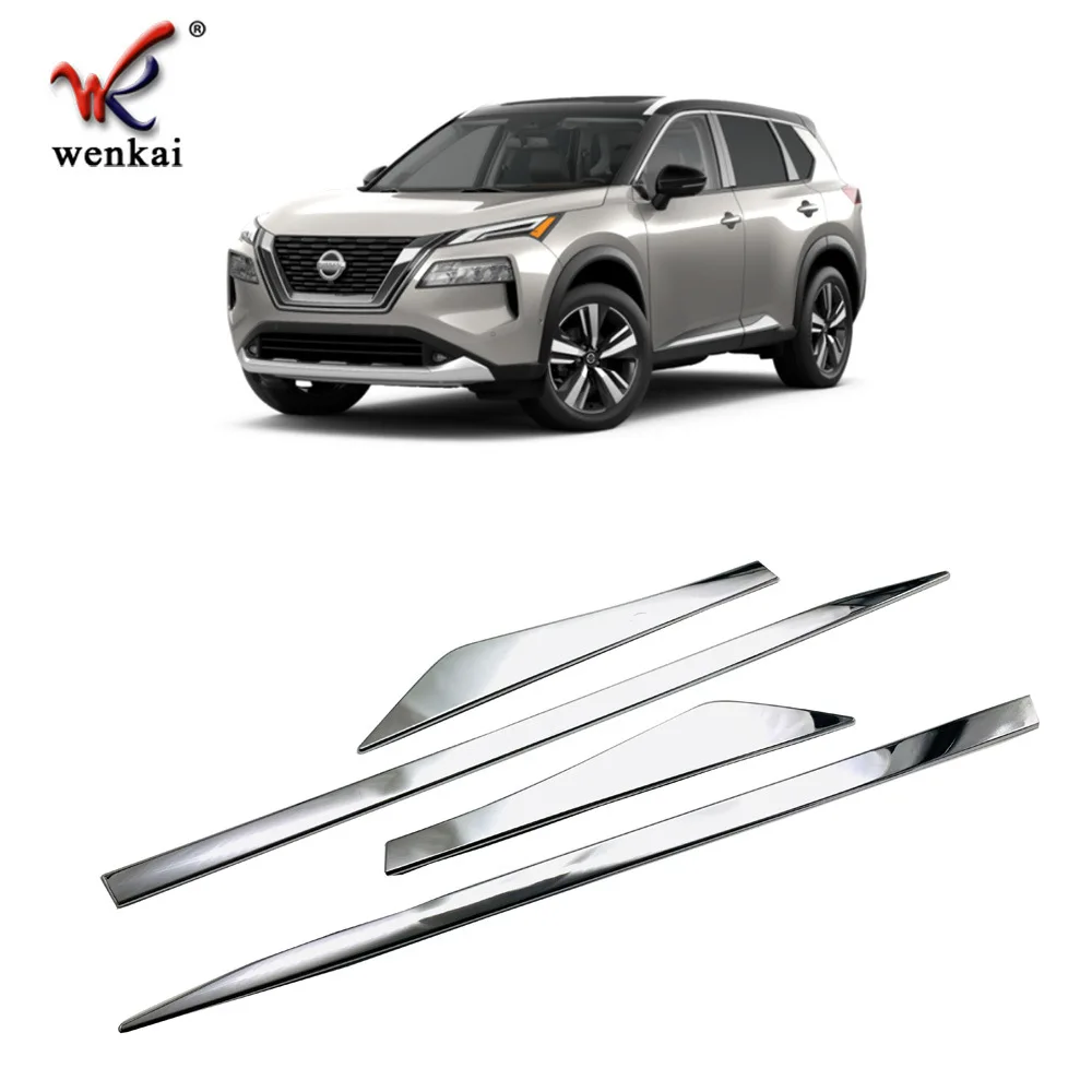 

For Nissan X-Trail T33 4th Generation 2021-2024 Rogue 3rd Gen ABS Chrome Outer Car Body Door Side Skirt Moulding Trim